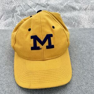 Vintage Michigan Wolverines Embroidered Hat Adult Size 7 Cap Yellow